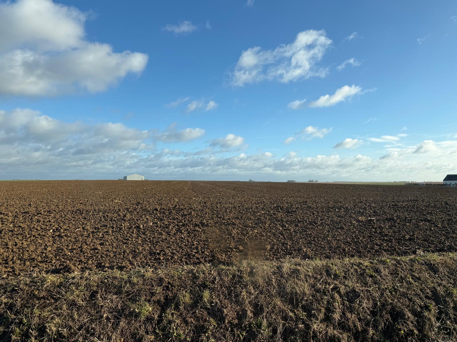 Vue des terres agricoles depuis la rue de la Mairie à Levainville